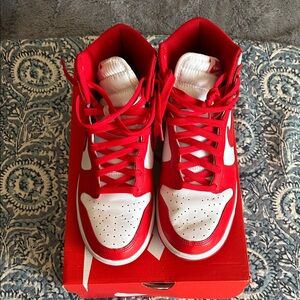 Nike Red and White Dunks